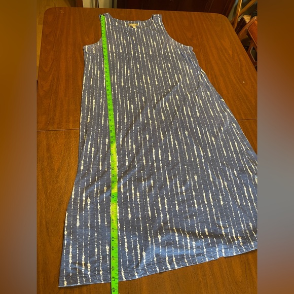 Navy Sleeveless Maxi Dress with White Stripes - Picture 7 of 9